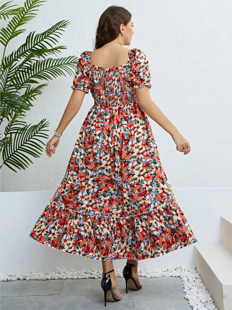 Böhmisches Blumen-Strandkleid