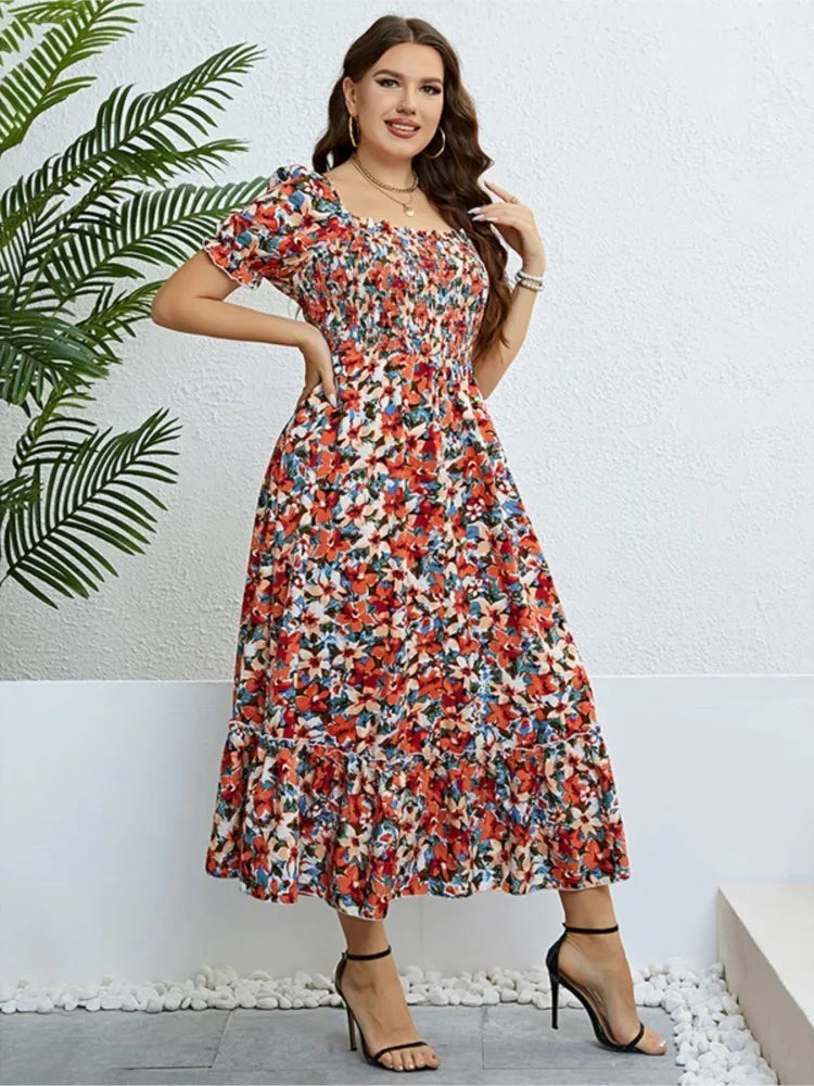 Böhmisches Blumen-Strandkleid