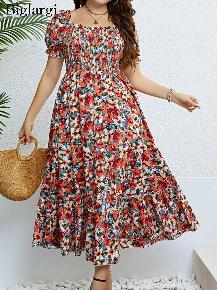 Böhmisches Blumen-Strandkleid